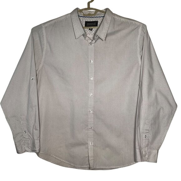 Tranquility & Mayhem 3XL Dress Shirt Geometric LS Roll-tab Button-Up Plus Size - Picture 1 of 16